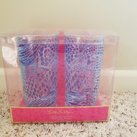 Lilly Pulitzer Other - Lilly Pulitzer Blue Tang Gang Hi Ball Glass Set